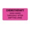 Nevs Label, Chemotherapy Wash Hands Throughly 1-7/16" x 3" Flr Pink w/Black P-0682 - alternate 1
